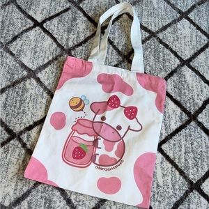 strawberry cow tote bag from berrycutestudio 🍓🐮